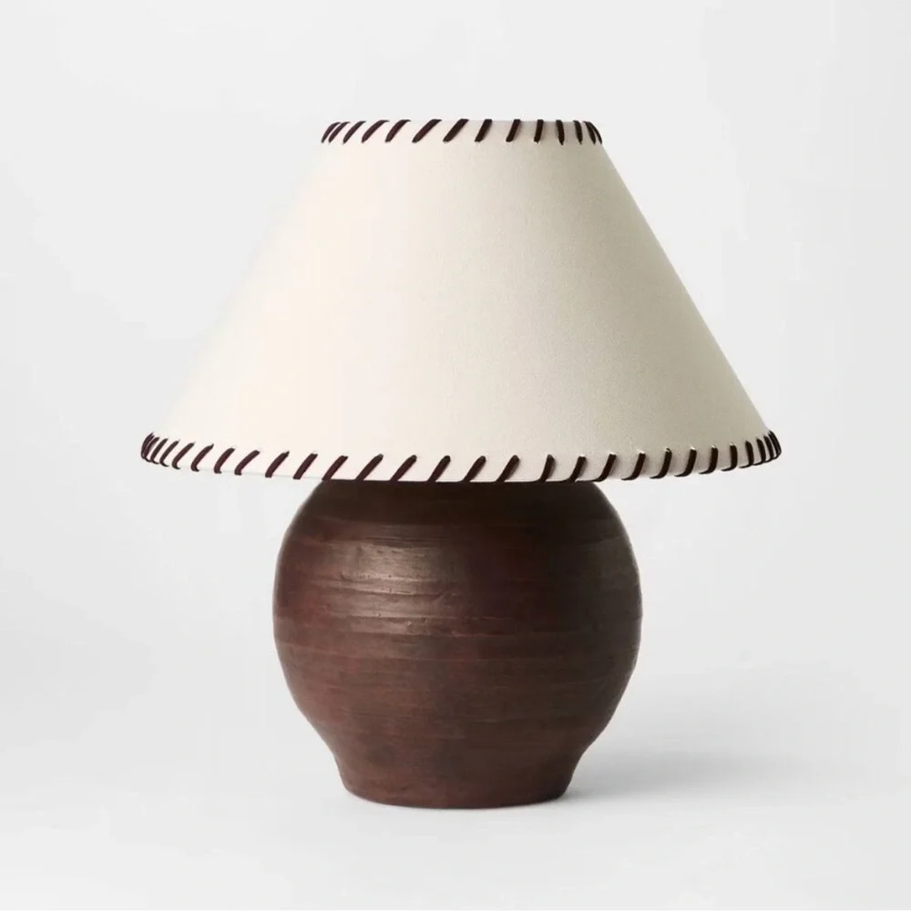 Large Earthy Table Lamp Whipstitch Shade - Threshold Studio‎ McGee - Target 2025